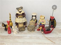CAT SALT AND PEPPER & OTHER CAT FIGURINES