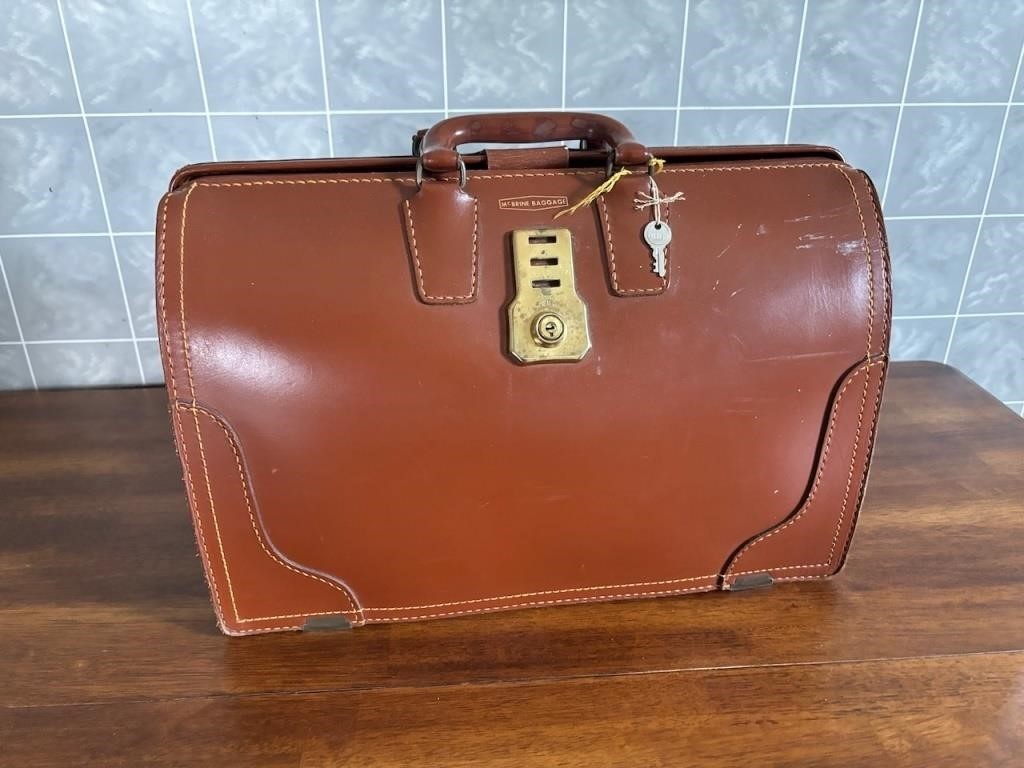 McBrine Baggage Leather Satchel w/ Key