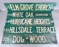Five Vintage Street Signs