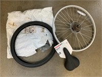 Superwin Bike Wheel & Tire w/New Schwinn Bike Seat