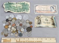 Old Foreign Currency Paper Money & Coins
