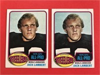 1976 Topps Jack Lambert Rookie Card Lot of 2