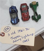 3 Topper Johnny Lightning toy race cars 1960s 70s