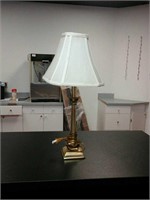 Bronze lamp with shade