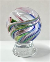 Beautiful Sam Hogue Large Swirl Marble with Base