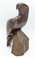 Carved Wood Eagle Sculpture. Measures 10in Tall