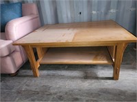 Large solid wood coffee table