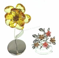 (5) Swarovski Mini Crystal Flower Figurines