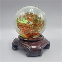 Art Glass Paperweight on Stand