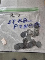 27 steel wheat pennies