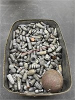 METAL CAN OF LEAD BULLETS