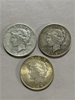 PEACE DOLLARS 1923-P, 1923-D, & 1923-S