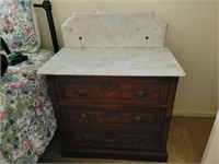 MARBLE TOP NIGHT STAND (HAS CHIP)