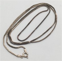 Sterling Silver Italian Box Chain Necklace