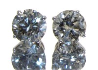 14k Gold 2.06 ct Diamond Stud Earrings