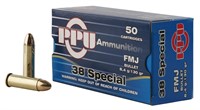PPU PPH38SF Handgun  38 Special 130 gr Full Metal
