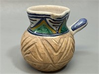 Vtg Japanese Pottery Jug with Handle