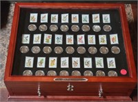 DISPLAY CASE W/ 50 PROOF STATE QUARTERS & STAMPS