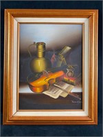 Violin Still Life Acrylic on Canvas