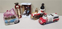 Collection of 5 Fire Department Decanter