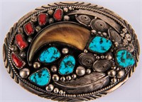 Jewelry Sterling Silver Bear Claw Belt Buckle