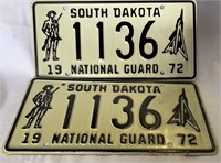 Pair 1972 South Dakota National Guard License