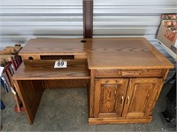 Oak Desk 23"Dx51.5"Wx29"T with (1) Drawer & (1)