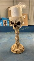 Skull Candle Holder 9”