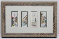 Prints of Four Small Italian Scenes in One Frame