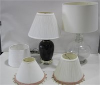 Two Table Lamps W/Assorted Shades See Info