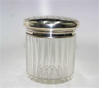 Edwardian sterling silver lidded vanity jar