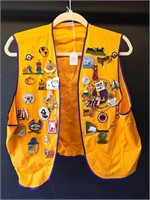 Vintage Lions Club vest with many asst pins
