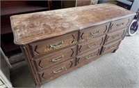 Solid wood 9 drawer dresser.  Used condition