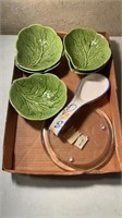 Lettuce Leaf Bowls, Spoon Rest, Candle Plate