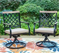 Set of 2 Metal Patio Swivel Chairs PHIVILLA