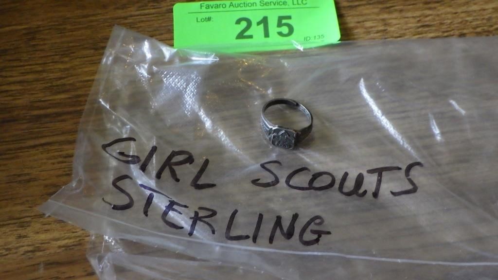 VINTAGE STERLIG GIRL SCOUTS RING  2.96 GRAMS