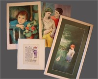 4 Original Pastels & Sketch Art Prints