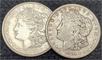 (2) 1921 Morgan Silver Dollars P&S