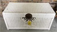 White Wicker Storage Chest, 32x18x16in