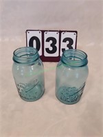 2 Vintage Blue ball 1/2 gallon jars.