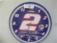 Rusty Wallace NASCAR Clock, battery operated