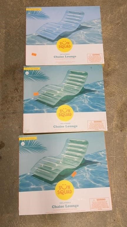3 Inflatable Chaise Lounge - Sun Squad - with