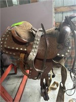 16' Leather Western Saddle with Bridle &