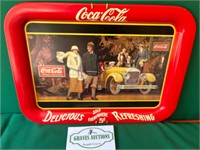 Coca Cola Tray Touring Car 17 1/2x13