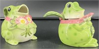 Fitz And Floyd Frog Creamer And Sugar
