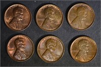 6 LINCOLN CENTS: 1917, 1918, 1919, 1920,