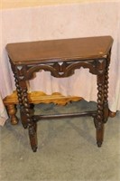 Wooden Half Table with Rope Twist Legs