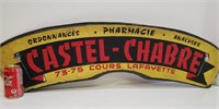 Vieille plaque de métal "Château - Chabre" - 42x12