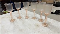Set of 6 Glass Orange Water Goblets