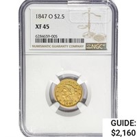 1847-O $2.50 Gold Quarter Eagle NGC XF45